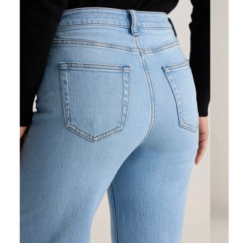 Quince Bella Stretch Relaxed Straight Jeans in Cool Blue Size 33 - Picture 2 of 12